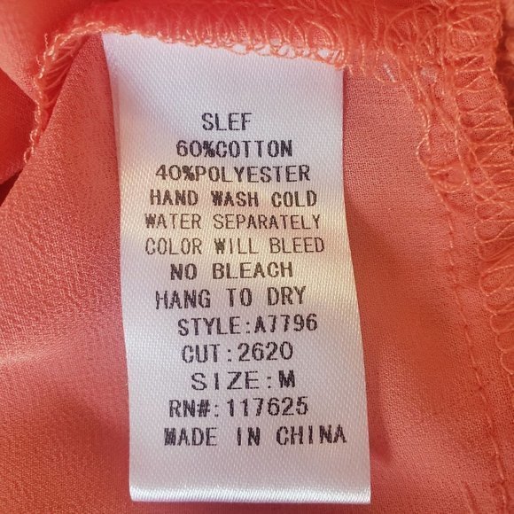 𝅺Umgee‎ Womens Coral Square Neck Embroidered Tunic/Dress size Med - Picture 10 of 12